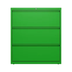 Clearance HL10000 Series 3-Drawer Lateral File Cabinet, Locking, Letter/Legal, Screaming Green, 36" (24253) File Cabinets