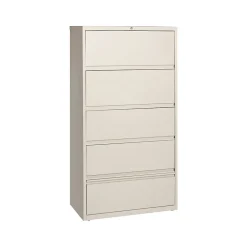 HL10000 Series 5-Drawer Lateral File Cabinet, Locking, Letter/Legal, Putty, 36" (17901) File Cabinets