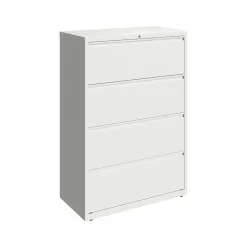 Outlet HL10000 Series 4-Drawer Lateral File Cabinet, Locking, Letter/Legal, White, 36" (23702) File Cabinets