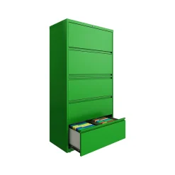 Online HL10000 Series 5-Drawer Lateral File Cabinet, Locking, Letter/Legal, Screaming Green, 36
