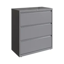 Best HL10000 Series 3-Drawer Lateral File Cabinet, Locking, Letter/Legal, Arctic Silver, 36" (23745) File Cabinets