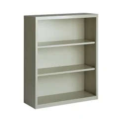 Best HL8000 Series 42"H 3-Shelf Bookcase with Adjustable Shelves, Light Gray Steel (21991) Bookcases