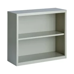 Outlet HL8000 Series 30"H 2-Shelf Bookcase with Adjustable Shelf, Light Gray Steel (21988) Bookcases