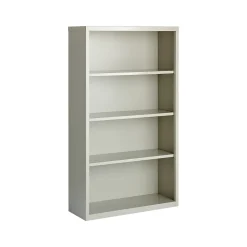 Best HL8000 Series 60"H 4-Shelf Bookcase with Adjustable Shelves, Light Gray Steel (21994) Bookcases