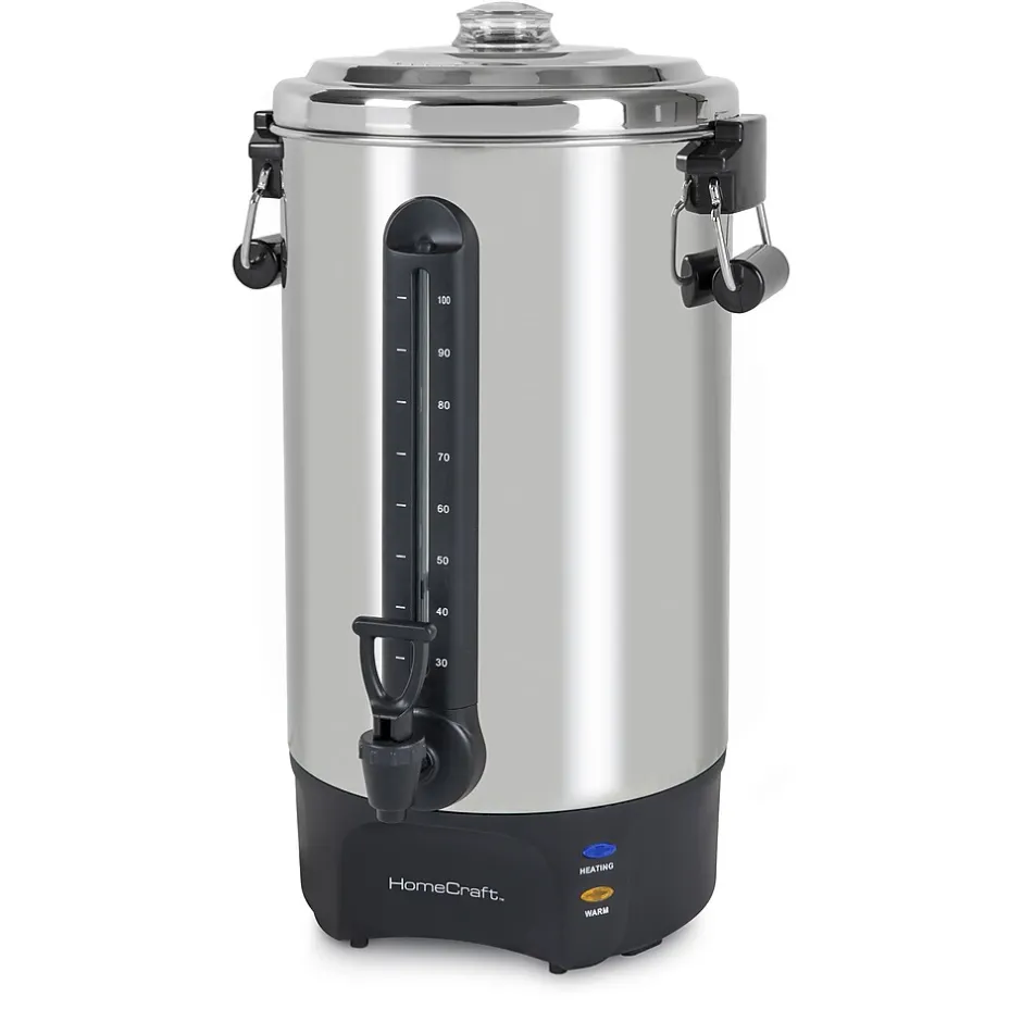 Coffee Makers<HomeCraft HCCU100SS 100-Cups Coffee Urn, Silver/Black