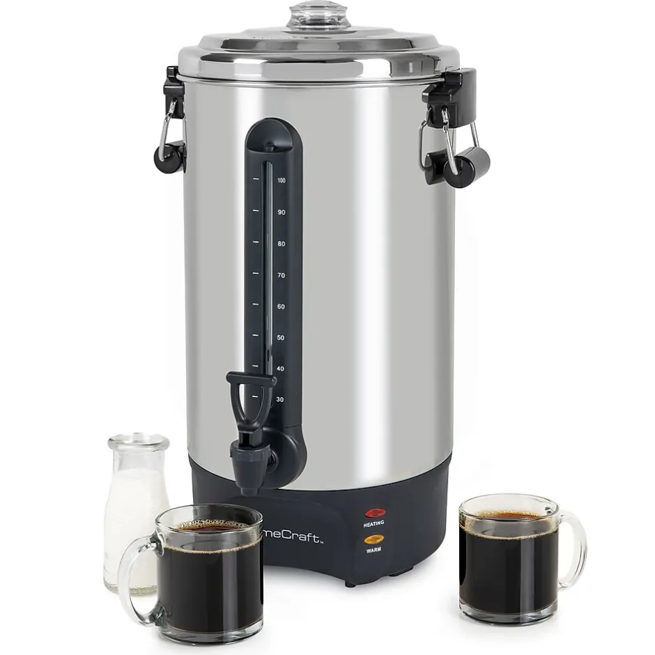 Coffee Makers<HomeCraft HCCU100SS 100-Cups Coffee Urn, Silver/Black