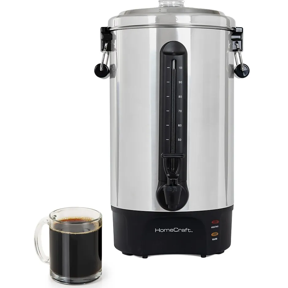 Coffee Makers<HomeCraft HCCU100SS 100-Cups Coffee Urn, Silver/Black