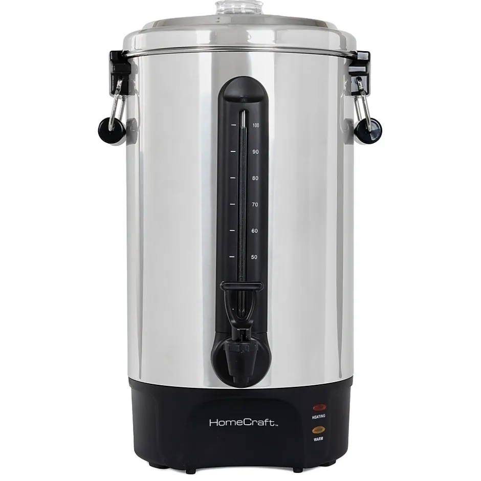 Coffee Makers<HomeCraft HCCU100SS 100-Cups Coffee Urn, Silver/Black