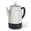 Coffee Makers<HomeCraft HCPC10SS 10-Cups Stainless Steel Coffee Percolator, Silver/Black