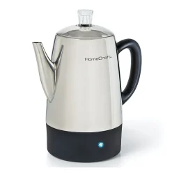 Coffee Makers<HomeCraft HCPC10SS 10-Cups Stainless Steel Coffee Percolator, Silver/Black