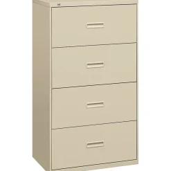 4 Drawers Lateral File Cabinet, Letter/Legal, Putty, 36