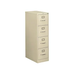 Clearance 510 Series 4 Drawer Vertical File Cabinet, Letter Size, Lockable, 52"H x 15"W x 25"D, Putty (514PL) File Cabinets