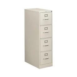 Best 310 Series 4-Drawer Vertical File Cabinet, Letter Size, Lockable, 52"H x 15"W x 26.5"D, Light Gray (314PQ) File Cabinets