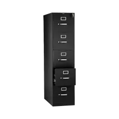 Hot 310 Series 5-Drawer Vertical File Cabinet, Letter Size, Lockable, 60"H x 15"W x 26.5"D, (315PP) File Cabinets
