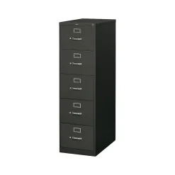 310 Series 5-Drawer Vertical File Cabinet, Legal Size, Lockable, 60"H x 18.25"W x 26.5"D, Black (315CPP) File Cabinets