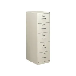 Outlet 310 Series 5-Drawer Vertical File Cabinet, Legal Size, Lockable, 60"H x 18.25"W x 26.5"D, Light Gray (H315CPQ) File Cabinets