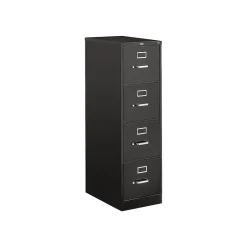 510 Series 4-Drawer Vertical File Cabinet, Locking, Letter, Black, 25"D (514PP) File Cabinets