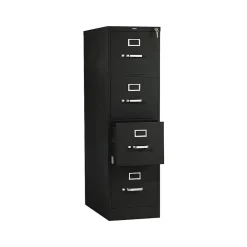 510 Series 4-Drawer Vertical File Cabinet, Locking, Letter, Black, 25"D (514PP) File Cabinets