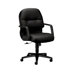 Best 2090 Series Leather Executive Mid-Back Chair, Black (H2092SR11T) Office Chairs