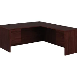 10500 Series Right L-Shaped Office Desk, 72"W, Mahogany L-Desks