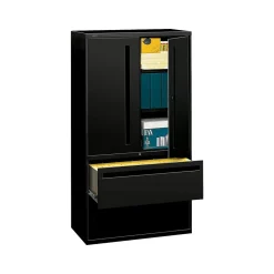 Outlet Brigade 700 Series 2 File Drawer Lateral File Cabinet, Locking, Letter/Legal, Black, 36"W (H785LS.L.P) File Cabinets