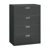 Clearance Brigade 600 Series 4-Drawer Lateral File Cabinet, Locking, Charcoal, Letter/Legal, 42"W (H694LS) File Cabinets