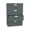 Outlet Brigade 600 Series 4-Drawer Lateral File Cabinet, Locking, Letter/Legal, Charcoal, 36"W (H684.L.S) File Cabinets