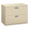 Discount Brigade 600 Series 2-Drawer Lateral File Cabinet, Locking, Letter/Legal, Putty/Beige, 36"W (H682.L.L) File Cabinets