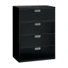 Online Brigade 600 Series 4-Drawer Lateral File Cabinet, Locking, Letter/Legal, Black, 42"W (694LP) File Cabinets