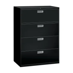 Online Brigade 600 Series 4-Drawer Lateral File Cabinet, Locking, Letter/Legal, Black, 42"W (694LP) File Cabinets
