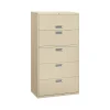 Best Brigade 600 Series 5-Drawer Lateral File Cabinet, Locking, Letter/Legal, Putty/Beige, 36"W (H685.L.L) File Cabinets