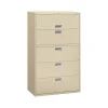 Online Brigade 600 Series 5-Drawer Lateral File Cabinet, Locking, Letter/Legal, Putty/Beige, 42"W (H695.L.L) File Cabinets