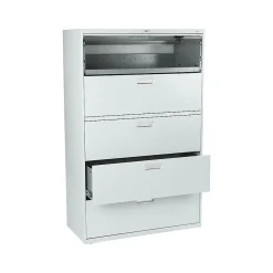 Sale Brigade 600 Series 5-Drawer Lateral File Cabinet, Locking, Letter/Legal, Gray, 42