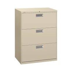 New Brigade 600 Series 3-Drawer Lateral File Cabinet, Locking, Letter/Legal, Putty/Beige, 30"W (H673.L.L) File Cabinets