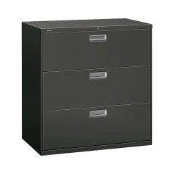 Discount Brigade 600 Series 3-Drawer Lateral File Cabinet, Locking, Charcoal, Letter/Legal, 42"W (H693.L.S) File Cabinets