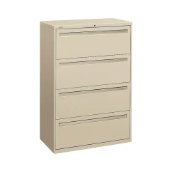Sale Brigade 700 Series 4-Drawer Lateral File Cabinet, Locking, Putty/Beige, Letter/Legal, 36"W (H784.L.L) File Cabinets