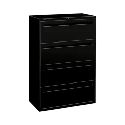 New Brigade 700 Series 4-Drawer Lateral File Cabinet, Locking, Black, Letter/Legal, 36"W (H784.L.P) File Cabinets