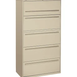 Best Brigade 700 Series 5-Drawer Lateral File Cabinet, Locking, Letter/Legal, Putty, 36" (-785LL) File Cabinets