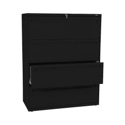 New Brigade 700 Series 4-Drawer Lateral File Cabinet, Locking, Black, Letter/Legal, 42"W (H794.L.P) File Cabinets