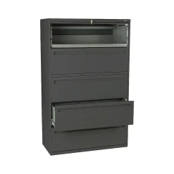 New Brigade 700 Series 5-Drawer Lateral File Cabinet, Locking, Letter/Legal, Charcoal, 42"W (795LS) File Cabinets