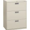 Online Brigade 600 Series H673 3-Drawer Lateral File Cabinet, Locking, Letter/Legal, Light Gray, 30" (673LQ) File Cabinets