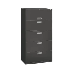 Hot ® Brigade 600 Series Lateral File Cabinet, A4/Legal/Letter, 5-Drawer, Charcoal, 19 1/4"D (685LS) File Cabinets