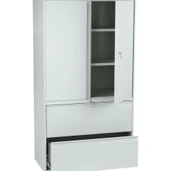 Hot Brigade 800 Series Lateral File Cabinet, A4/Legal/Letter, 2-Drawer, Light Gray, 19 1/4"Depth File Cabinets