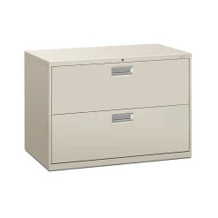 New Brigade 600 Series Lateral File, 2 Drawers, Aluminum Pull, 42"W, Light Gray Finish, (692LQ) File Cabinets