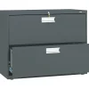Clearance Brigade 600 Series Lateral File Cabinet, A4/Legal/Letter, 2-Drawer, Charcoal, 36"W File Cabinets