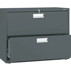 Clearance Brigade 600 Series Lateral File Cabinet, A4/Legal/Letter, 2-Drawer, Charcoal, 36"W File Cabinets