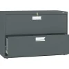 Hot Brigade 600 Series Lateral File Cabinet, A4/Legal/Letter, 2-Drawer, Charcoal, 42"W File Cabinets