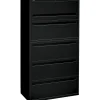 New Brigade® 700 Series Lateral File, 5-Drawer, 67Hx36Wx19-1/4"D, Black File Cabinets