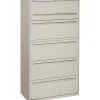Clearance Brigade® 700 Series Lateral file, 5-Drawer, 67Hx36Wx19-1/4"D, Light Grey File Cabinets