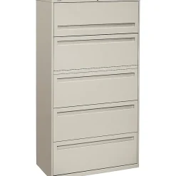 Clearance Brigade® 700 Series Lateral file, 5-Drawer, 67Hx36Wx19-1/4"D, Light Grey File Cabinets